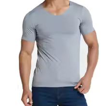 Men Ice Silk Breathable Short Sleeve Slim T-shirts